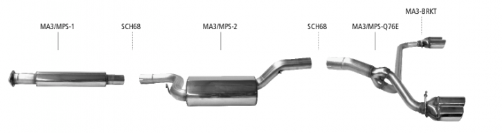 BASTUCK Komplettanlage für Mazda 3 MPS 06-08