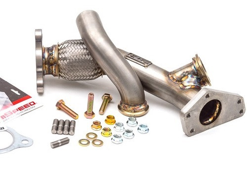 GRIMMSPEED External Wastegate Up Pipe w/ Dump Tube 3-Bolt  44/45mm V-Band WRX / STI