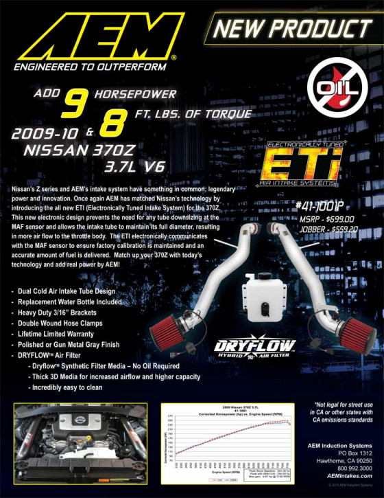 AEM Cold Air Intake Kit "ETI" für Nissan 370Z