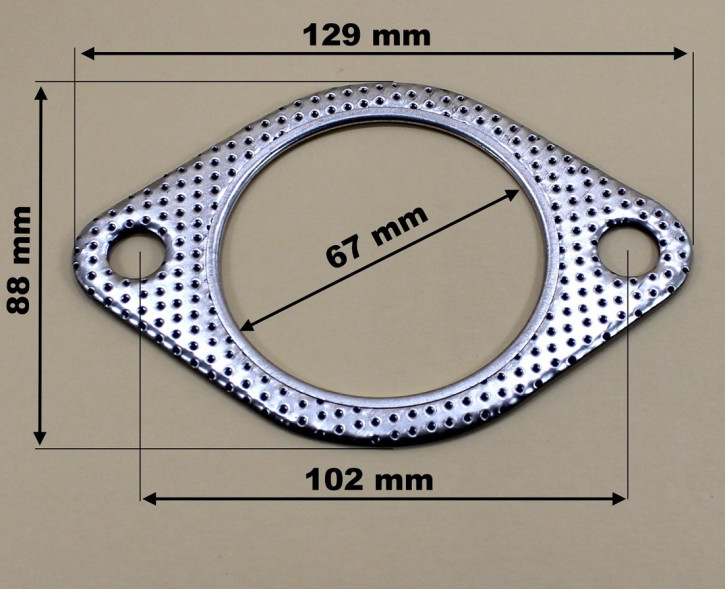 Auspuff-Metalldichtung 102/129/67/88mm