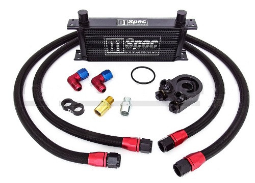 D1 Spec Ölkühler Kit 15 Reihen m. Thermostat Aluminium Black