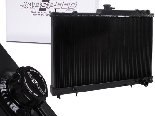 JAPSPEED "Black Edition" Wasser-Kühler für Nissan Skyline R33/R34 GTS-T