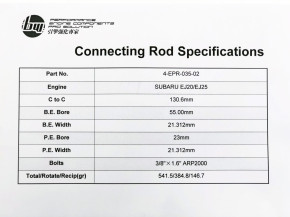 Bridgeway Pleuel für Subaru Impreza EJ20/EJ25 130.6