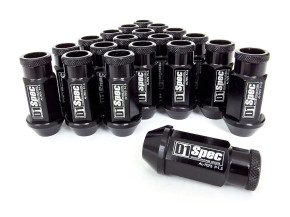 D1 Spec Wheel Nuts Long 20pc M12x1.5 Alu Black 48mm