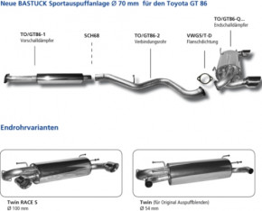 BASTUCK Abgasanlage für Toyota GT86 & Subaru BRZ